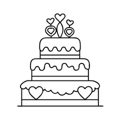 wedding cake icon, wedding cake vector illustration-simple illustration of wedding cake, perfect for wedding cake logos and icons