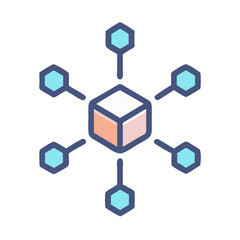  Stylish Blockchain Node Icon