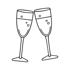 champagne glass icon, champagne glass vector illustration-simple illustration of champagne glass, perfect for champagne glass logos and icons