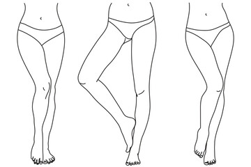 female model sports legs different poses set