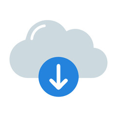  Stylish Cloud Download Icon
