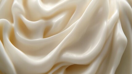Obraz premium Close Up of Creamy Swirled White Cream Texture