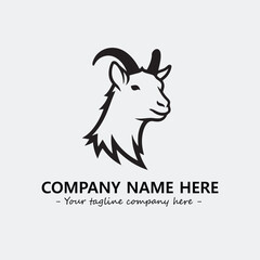 Head of goat illustration black and white for logo company vector image
