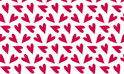 Love heart seamless pattern background. Cute romantic red hearts background print. Printable vector container background for Valentine's Day.