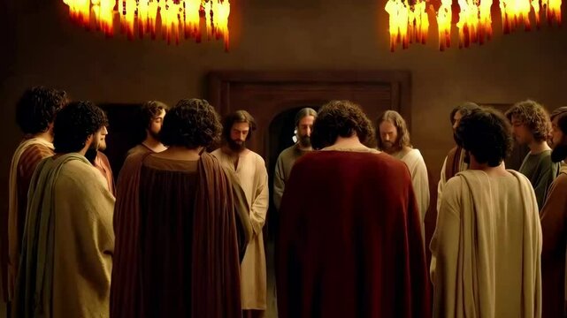 holy spirit descended upon the apostles, appearing as tongues of fire pentecost