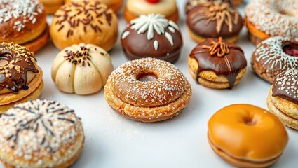 Fototapeta premium Delectable Dessert Display: An Artistic Pastry Arrangement
