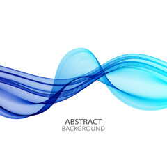 Blue horizontal wave lines, white background with transparent wave.