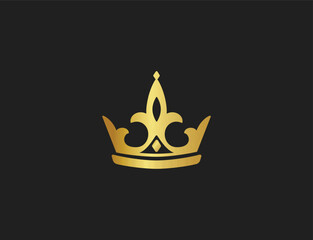 Royal golden crown. Monarchy wealth and power symbol, king and queen gold coronet. Rich realistic 3D vector illustration set of king luxury crown