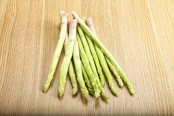 Raw green uncooked asparagus sprout