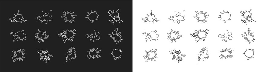 Spray paint shapes. Sprayed grunge dripping dots and borders, abstract graffiti spraying textured shapes vector illustration set. Paint splatter symbols. Dripping spraying textured, spatter texture