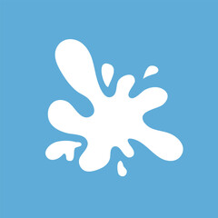 Set of blue drops, raindrops, splash, sea waves, pouring water, spray icons and design elements