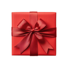 Bright Red Gift Box with Ribbon Ready for Special Occasion