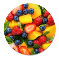 Obraz premium Tropical fruit platter display kitchen food photography bright environment top view freshness concept
