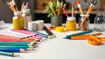 Obraz premium Design Inspiration: Creative Art Supplies Await a New Project