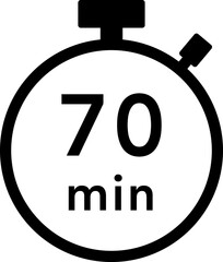 70分のストップウォッチのアイコン