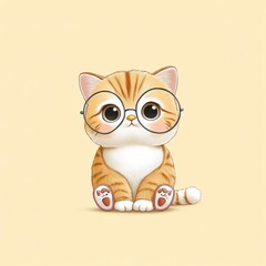 Obraz premium cat with a glasses