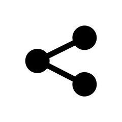 Black Filled Share Icon with Three Nodes and Connecting Lines