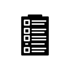 Fototapeta premium Filled Black List Icon with Lines and Bullet Points