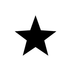Fototapeta premium Solid Black Star with Five Equal-Length Points and Sharp Tips