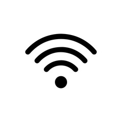 Solid Black Wi-Fi Symbol with Three Arcs Above Dot