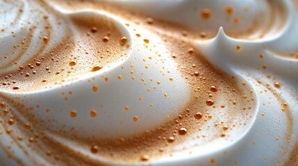 Obraz premium Close-up of Whipped Cream Texture with Brown Dots