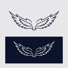 Wings logo and animal wings icon sign stock logo design graphic illustration