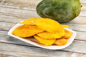 Dry sweet yellow mango snack