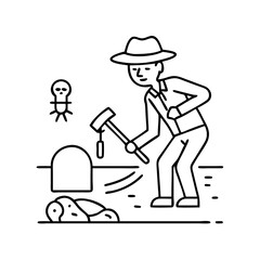 archaeologist icon, archaeologist vector illustration-simple illustration of archaeologist, perfect for archaeologist logos and icons
