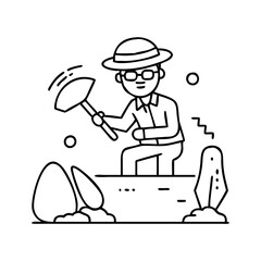 archaeologist icon, archaeologist vector illustration-simple illustration of archaeologist, perfect for archaeologist logos and icons