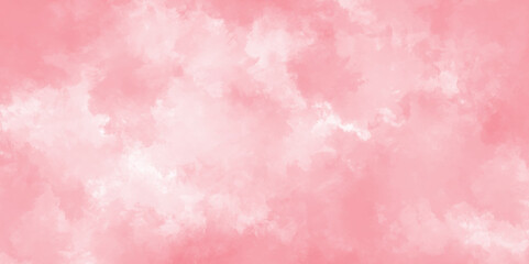 Abstract watercolor background with pastel Pink paint. Brush strokes background design. Hand drawn digital art background with cloudy smoke. Watercolor stain on a transparent background.