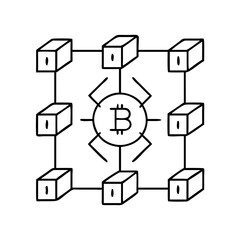 blockchain icon, blockchain vector illustration-simple illustration of blockchain, perfect for blockchain logos and icons
