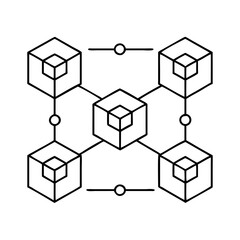 blockchain icon, blockchain vector illustration-simple illustration of blockchain, perfect for blockchain logos and icons