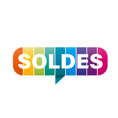 Colorful "Soldes" Text in buble speech
