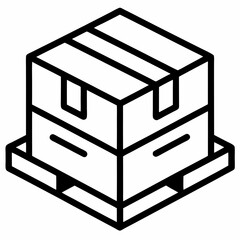 Pallet Box outline icon on white background