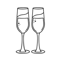 champagne glass icon, champagne glass vector illustration-simple illustration of champagne glass, perfect for champagne glass logos and icons