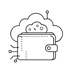 cloud wallet icon, cloud wallet vector illustration-simple illustration of cloud wallet, perfect for cloud wallet logos and icons
