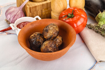 Baked potato barbecue with skin