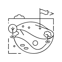 golf course icon, golf course vector illustration-simple illustration of golf course, perfect for golf course logos and icons
