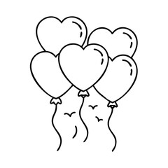 heart balloons icon, heart balloons vector illustration-simple illustration of heart balloons, perfect for heart balloons logos and icons