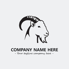 Head of goat illustration black and white for logo company vector image
