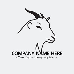 Head of goat illustration black and white for logo company vector image
