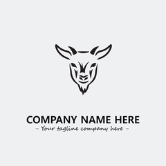 Head of goat illustration black and white for logo company vector image
