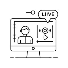 live stream icon icon, live stream icon vector illustration-simple illustration of live stream icon, perfect for live stream icon logos and icons