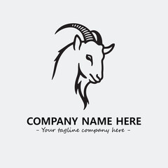 Head of goat illustration black and white for logo company vector image
