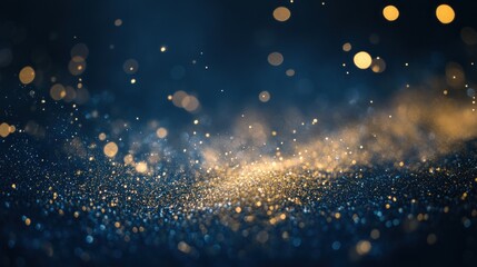 A dark navy blue background with soft glowing golden dust, --ar 16:9 --v 6.1 Job ID: 93832474-a167-483b-a82d-e713855dc35c