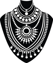 Obraz premium Jewelry of woman's silhouette vector design