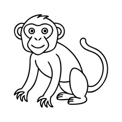 monkey icon, monkey vector illustration-simple illustration of monkey, perfect for monkey logos and icons