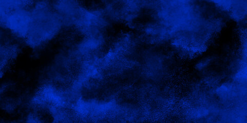 Abstract dark blue background. Watercolor aquarelle painted black background. Misty fog effect. Blue vapour texture.