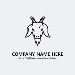 Head of goat illustration black and white for logo company vector image
