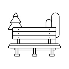 park bench icon, park bench vector illustration-simple illustration of park bench, perfect for park bench logos and icons